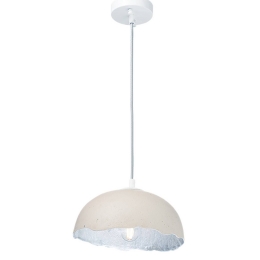Φωτιστικό Οροφής Από Πηλό V3729251PWS Cream & Silver Πηλός