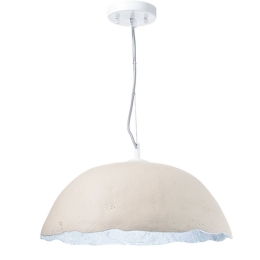 Φωτιστικό Οροφής Από Πηλό V3729451PWS Cream & Silver Πηλός