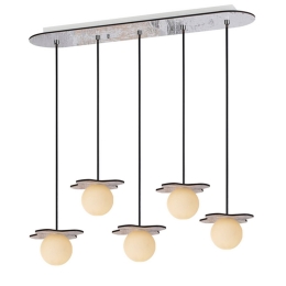 Φωτιστικό Οροφής Σε Ράγα ZM170045POW Dark Brown Mdf,Γυαλί