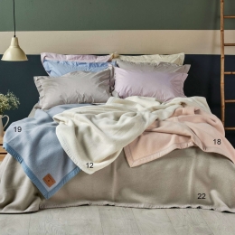 Κουβέρτα Mythos 12 Cream Kentia Υπέρδιπλο 220x240cm Μαλλί-Ακρυλικό