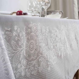 Πετσέτες Φαγητού Σετ 4τμχ Lace 03 Grey Teoran 43x43cm Βαμβάκι-Πολυέστερ