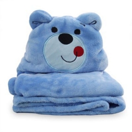 Κουβέρτα Fleece Βρεφική Με Κουκούλα Σχ. 81 Viopros Αγκαλιάς 76x102cm 100% Βαμβάκι