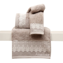Πετσέτα Σετ Με Κορδέλα 3τμχ Des. Karla 2.Beige Anna Riska Σετ Πετσέτες 100% Βαμβάκι