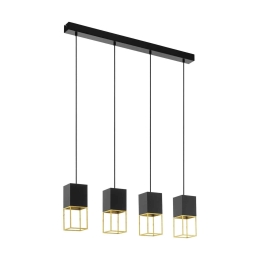Φωτιστικό Οροφής - Ράγα Led 97734 Black - Gold Montebaldo Eglo Μέταλλο