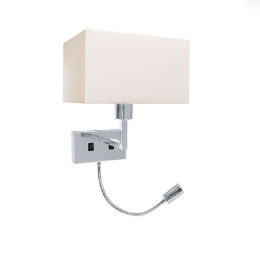 Φωτιστικό Τοίχου - Απλίκα Led H-51 Light Beige Μέταλλο,Ύφασμα