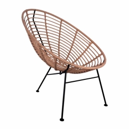 Πολυθρόνα Τύπου Φωλιά Μεταλλική Με Μπεζ Wicker HM5458