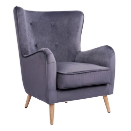 Μπερζέρα Πολυθρόνα Marta HM8392.01 77x86x95cm Grey Ξύλο,Ύφασμα