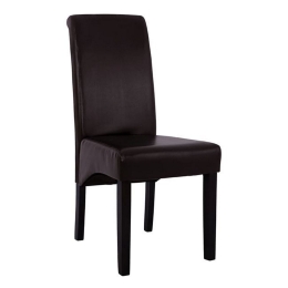 Καρέκλα Roxie HM8328.01 Με Καφέ Τεχνόδερμα Σετ 2τμχ Ξύλο,Τεχνόδερμα