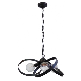 Φωτιστικό Οροφής Κρεμαστό Halka 3/L 01-0241 Black Μέταλλο