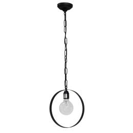 Φωτιστικό Οροφής Κρεμαστό Halka/25 1/L Chain 34-0056 Black Μέταλλο