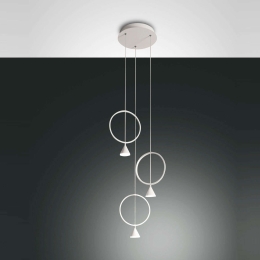 Φωτιστικό Οροφής Led Sirio Circle 3388-47-102 White Fabas Luce Μέταλλο,Γυαλί