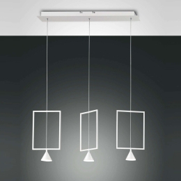 Φωτιστικό Οροφής Ράγα Led 3Φ Sirio Rectangular 3390-49-102 White Fabas Luce Μέταλλο,Γυαλί