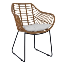 Πολυθρόνα Μεταλλική HM5300 Με Wicker Beige - Anthracite