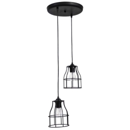 Φωτιστικό Οροφής Fun-10Pendel 2/L Black 34-0083 Heronia Μέταλλο