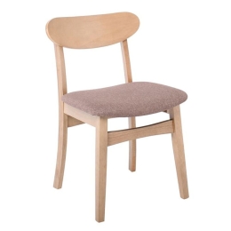 Καρέκλα Dom Smoke Beech Ε802,1 Oak-Brown Ξύλο,Ύφασμα