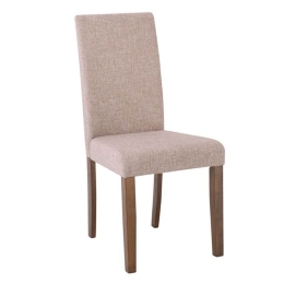 Καρέκλα Optimal Green Walnut Ε801,1 Beige Σετ 2τμχ Ξύλο,Ύφασμα