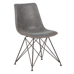 Καρέκλα Panton ΕΜ777,1 Vintage Grey Σετ 4τμχ Μέταλλο,Τεχνόδερμα