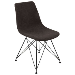 Καρέκλα Panton ΕΜ777,3 Vintage Black Σετ 4τμχ Μέταλλο,Τεχνόδερμα