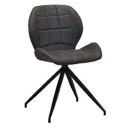 Καρέκλα Μεταλλική Black Norma ΕΜ792,1 Με Υφασμα Suede Anthracite Σετ 2τμχ Μέταλλο,Ύφασμα