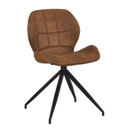 Καρέκλα Μεταλλική Black Norma ΕΜ792,2 Με Υφασμα Suede Brown Σετ 2τμχ Μέταλλο,Ύφασμα
