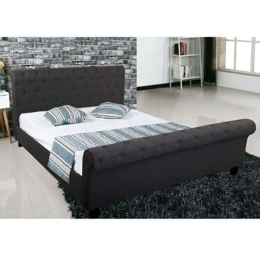 Κρεβάτι Harmony Ε8052,5 Anthracite Queen Size Ξύλο,Ύφασμα