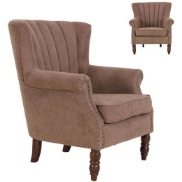 Πολυθρόνα Cosa Ε7131,1 Με  Ύφασμα Dark Brown Ξύλο,Ύφασμα