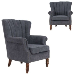 Πολυθρόνα Cosa Ε7131,3 Με  Ύφασμα Dark Grey Ξύλο,Ύφασμα