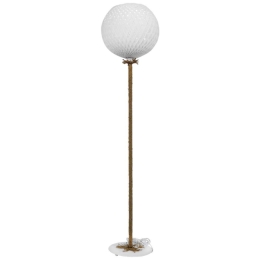 Φωτιστικό Δαπέδου Silk-02 Rope 31-1162 Φ35cm 154cm White-Bronze Heronia Σχοινί,Μέταλλο