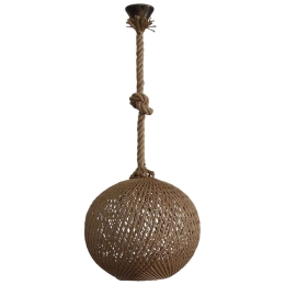Φωτιστικό Οροφής Silk-02 Φ35 Rope 1/L Ε/27 31-1150 Natural-Brown Heronia Σχοινί