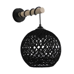 Φωτιστικό Τοίχου-Απλίκα Silk-01/ΑΡ Stick Φ20 31-1155 Natural-Black Heronia Ξύλο,Σχοινί