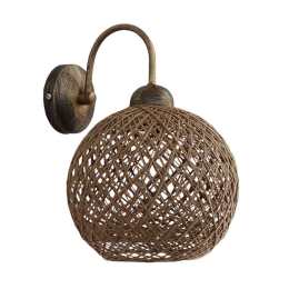 Φωτιστικό Τοίχου-Απλίκα Silk-01/ΑΡ Φ20 31-1153 Bronze-Brown Heronia Σχοινί,Μέταλλο