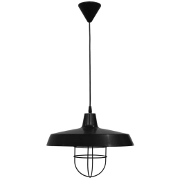 Φωτιστικό Οροφής 35-0043 Us-Gas 1/L Ε27 Με Πλέγμα H100XΦ37cm Navy Black Heronia Μέταλλο