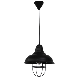 Φωτιστικό Οροφής 35-0039 Public 1/L Ε27 Με Πλέγμα H100XΦ28,5cm Navy Black Heronia Μέταλλο