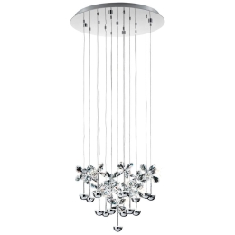 Φωτιστικό Οροφής 93662 Pianopoli Led Ø500 Κρύσταλλο Chrome Eglo Μέταλλο,Γυαλί