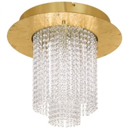 Φωτιστικό Οροφής - Πλαφονιέρα 39398 Vilalones Led/10 Κρύσταλλο Gold Eglo Μέταλλο,Γυαλί