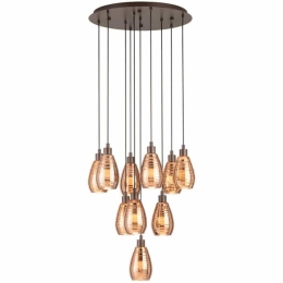 Φωτιστικό Οροφής 39509 Siracusa E27/1 Bronze-Brown Eglo Μέταλλο,Γυαλί