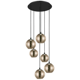 Φωτιστικό Οροφής 39687 Lemorieta E27/6 Black-Gold Eglo Μέταλλο,Γυαλί