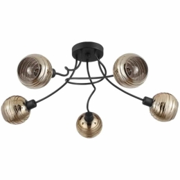 Φωτιστικό Οροφής - Πλαφονιέρα 39691 Creppo E14/5 Black-Gold Eglo Μέταλλο,Γυαλί