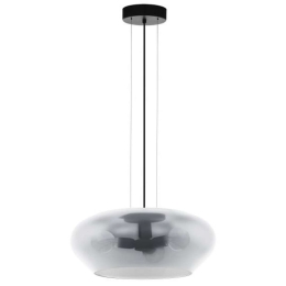 Φωτιστικό Οροφής 39658 Priorat E27/3 Ø500 Black-Clear Eglo Μέταλλο,Γυαλί