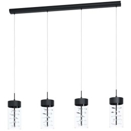 Φωτιστικό Οροφής - Ράγα 39737 Cabeloza Led/4 Κρύσταλλο Black Eglo Μέταλλο,Γυαλί