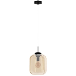 Φωτιστικό Οροφής 39671 Bulciago E27/1 Ø250 Black-Brass Eglo Μέταλλο,Γυαλί