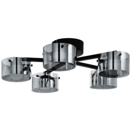Φωτιστικό Οροφής - Πλαφονιέρα 39874 Copillos Led/5 Black-Clear Eglo Μέταλλο,Γυαλί