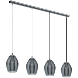Φωτιστικό Οροφής - Ράγα 39566 Estanys E27/4 Nickel-Clear Eglo Μέταλλο,Γυαλί