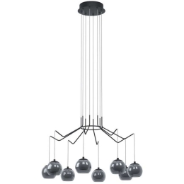 Φωτιστικό Οροφής 39511 Rovigana Led/8 Black-Clear Eglo Μέταλλο,Γυαλί