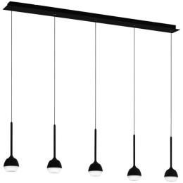 Φωτιστικό Οροφής - Ράγα 39712 Nucetto Led/5 Black-Clear Eglo Μέταλλο,Γυαλί