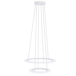 Φωτιστικό Οροφής 39273 Penaforte Led Ø590 2 Ring White Eglo Αλουμίνιο, Πλαστικό