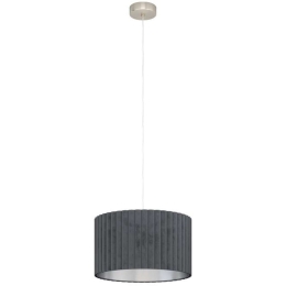 Φωτιστικό Οροφής 39774 Tamaresco E27/1 Nickel Satin-Grey Eglo Μέταλλο,Ύφασμα