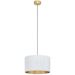 Φωτιστικό Οροφής 39765 Tamaresco E27/1 Brushed Brass-White Eglo Μέταλλο,Ύφασμα