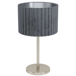 Φωτιστικό Επιτραπέζιο 39775 Tamaresco E27/1 Nickel Satin-Grey Eglo Μέταλλο,Ύφασμα