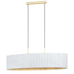 Φωτιστικό Οροφής - Ράγα 39764 Tamaresco E27/2 Brushed Brass-White Eglo Μέταλλο,Ύφασμα
